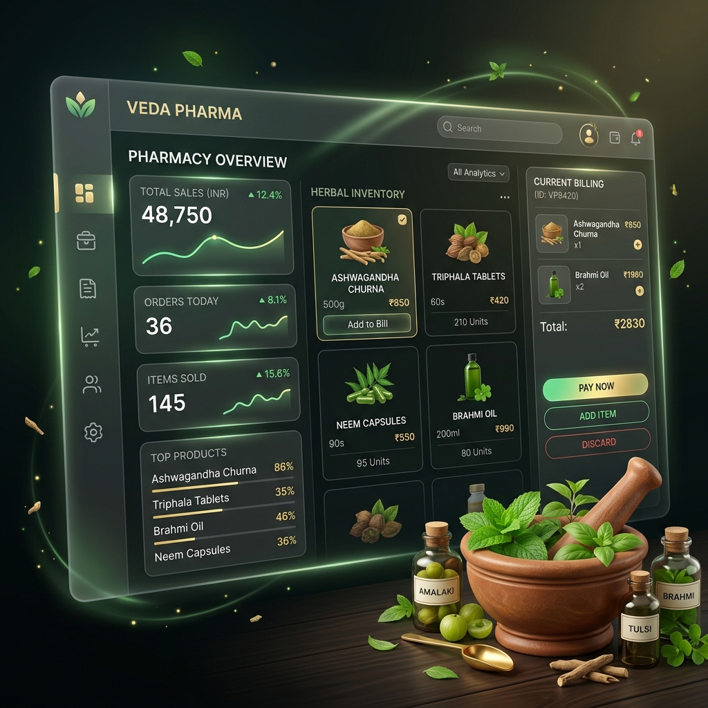 SaleNet Ayurvedic POS System Graphic