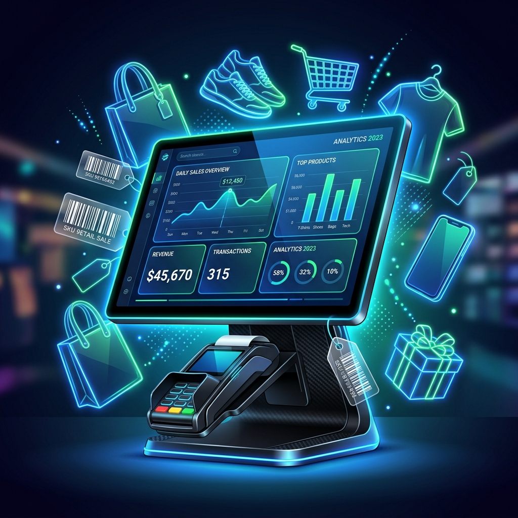 SaleNet POS Billing Terminal Graphic